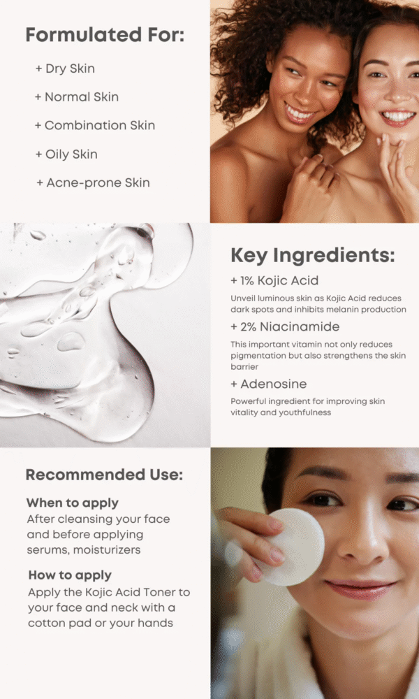 nineless b boost 1% kojic acid toner 200ml