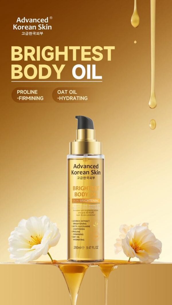 advanced korean skin brightest body oil 280ml