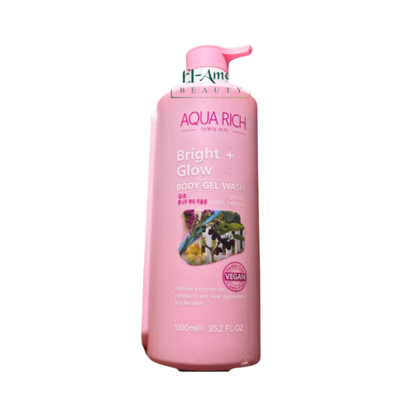 Aqua Rich Body wash (Bright+ Glow) Licorice, Mulberry Root Extract 1000ml